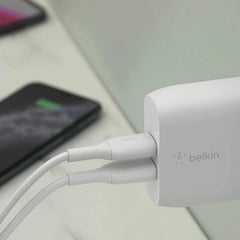 Belkin BoostCharge Dual Wall Charger 24W with USB-A to USB-C Cable White