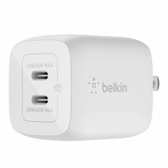 Belkin BoostCharge Wall Charger Dual USB-C GaN 45W White