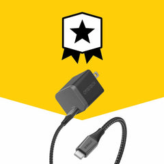 OtterBox Premium Pro Wall Charger 30W USB-C GaN with USB-C Cable 6ft Nightshade (Black)