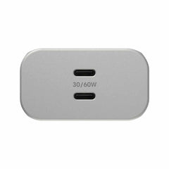 OtterBox Premium Pro Dual USB-C Wall Charger 60W GaN Lunar Light (White)