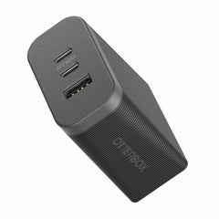 OtterBox Premium Pro Dual USB-C Wall Charger with Extra USB-A 72W (USB-C 30WX2 + USB-A 12W) Nightshade (Black)