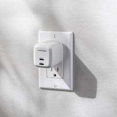 Ventev Mini Wall Charger Dual GaN USB-C 65W White