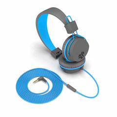 JLab JBuddies Studio Wired Over Ear Folding Kids Headphones Blue/Gray