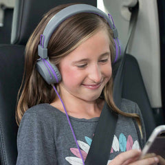 JLab JBuddies Studio Wired Over Ear Folding Kids Headphones Blue/Gray