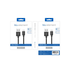 Blu Element Braided Charge/Sync Micro USB to USB-A Cable 4ft Black