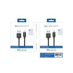 Blu Element Braided Charge/Sync Lightning to USB-A Cable 6ft Black