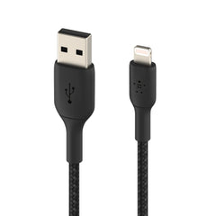 Belkin Charge/Sync BoostCharge Braided Lightning to USB-A Cable 4ft Black