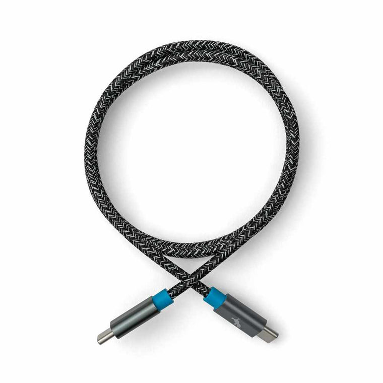 Nimble PowerKnit USB-C to USB-C 6ft 60W Power Delivery Fast Charge Cable Space Gray (Made from Crtified Recycleed Plastic and Aluminium)