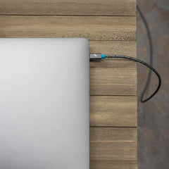 Nimble PowerKnit USB-C to USB-C 6ft 60W Power Delivery Fast Charge Cable Space Gray (Made from Crtified Recycleed Plastic and Aluminium)