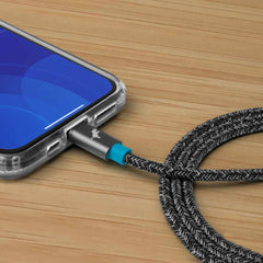 Nimble PowerKnit USB-C to Lightning 6ft 60W Power Delivery Fast Charge Cable Space Gray (Made from Certified Recyced Plastic and Aluminium)