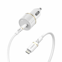 OtterBox Fast Charge Power Delivery Car Charger USB-C 20W with Lightning Cable 3.3ft White