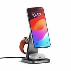 Satechi 3-In-1 Foldable Qi2 Wireless Charging Stand Space Grey