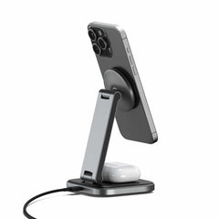 Satechi 2-In-1 Foldable Qi2 Wireless Charging Stand Space Grey