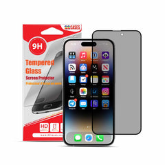 22 cases Privacy Tempered Glass Screen Protector for iPhone 15 Pro