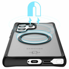 ITSKINS Hybrid_R Frost Case Black Compatible w/MagSafe for Samsung Galaxy S24 Ultra