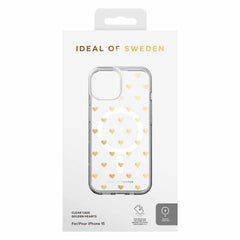 Ideal of Sweden Clear Mid MagSafe Case Golden Hearts for iPhone 16e/15/14/13