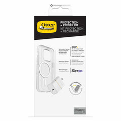 OtterBox Protection+Power Kit (Symmetry Clear MagSafe w/Glass + Wall Charger 30W White) for iPhone 16