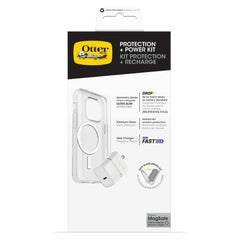 OtterBox Protection+Power Kit (Symmetry Clear MagSafe w/Glass + Wall Charger 30W White) for iPhone 16 Plus