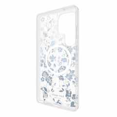 Kate Spade Protective Case Compatible w/MagSafe Flowerbed Blue with Gems for Samsung Galaxy S25 Ultra