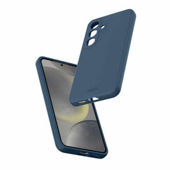 Avana Velvet Case Compatible w/MagSafe Navy Blue for Samsung Galaxy S25