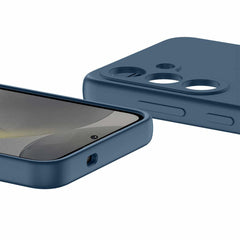 Avana Velvet Case Compatible w/MagSafe Navy Blue for Samsung Galaxy S25