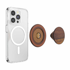 PopSockets PopGrip for MagSafe Round with Adapter Ring Olive Wood