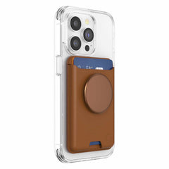 PopSockets Softgoods PopWallet+ for MagSafe with Adapter Cognac