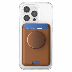 PopSockets Softgoods PopWallet+ for MagSafe with Adapter Cognac