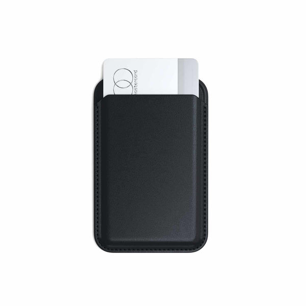 Satechi Vegan Leather Magnetic MagSafe Wallet Stand Black