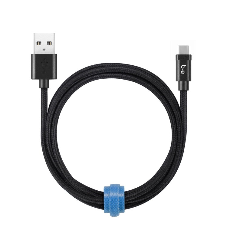 Blu Element Braided Charge/Sync USB-C to USB-A Cable 6ft Black