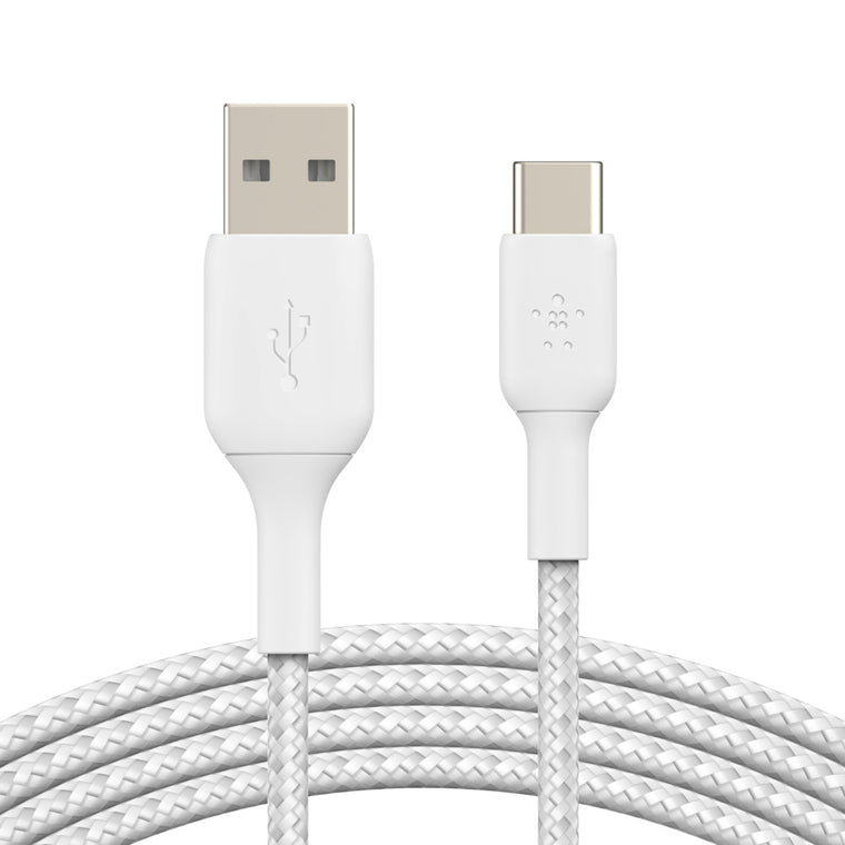 Belkin Charge/Sync BoostCharge Braided USB-C to USB-A Cable 6ft White