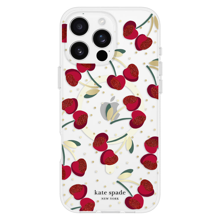 Kate Spade Protective Case w/MagSafe Cherry Dot for iPhone 16 Pro Max