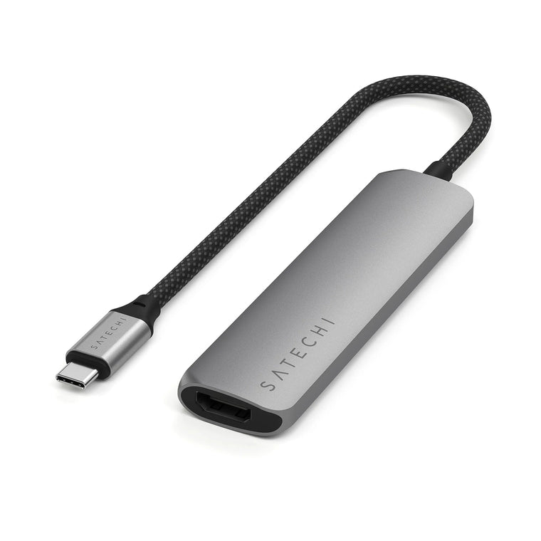 Satechi 4-in-1 USB-C Slim Multiport Adapter 4K Space Gray