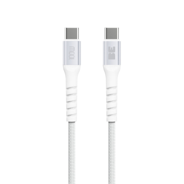 Blu Element Braided Charge/Sync USB-C to USB-C Cable 6ft 100W White