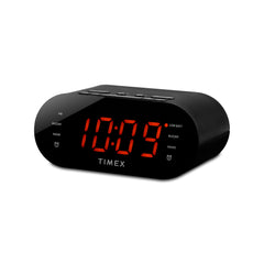 iHome FM Dual Alarm Clock Radio with USB Charging Black