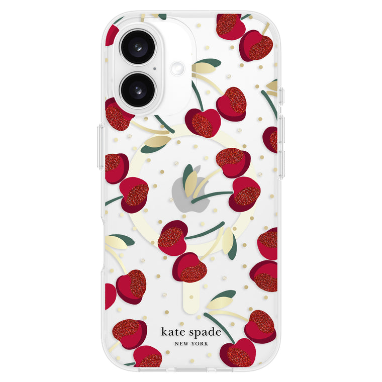 Kate Spade Protective Case w/MagSafe Cherry Dot for iPhone 16