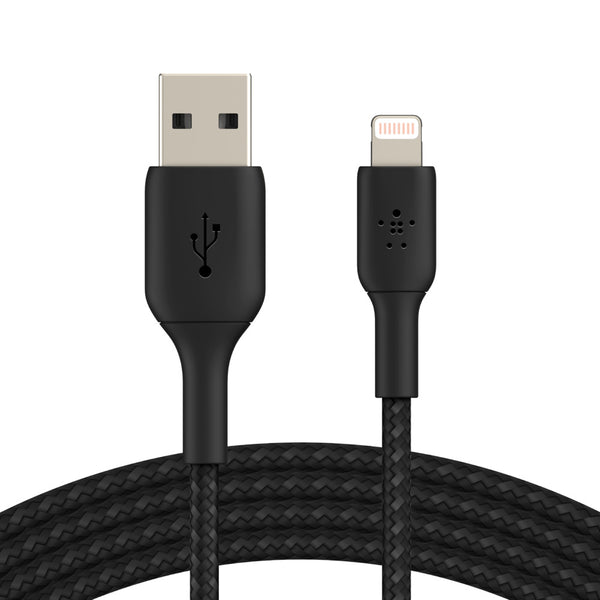 Belkin Charge/Sync BoostCharge Braided Lightning to USB-A Cable 4ft Black