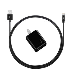Blu Element Wall Charger Single 2.4A with Lightning Cable Black