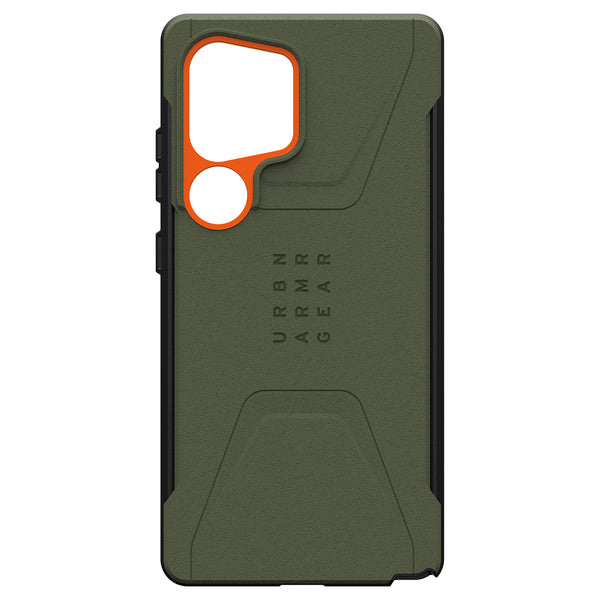 UAG Civilian Pro Rugged Case w/Magnet Olive Drab/Orange for Samsung Galaxy S25 Ultra